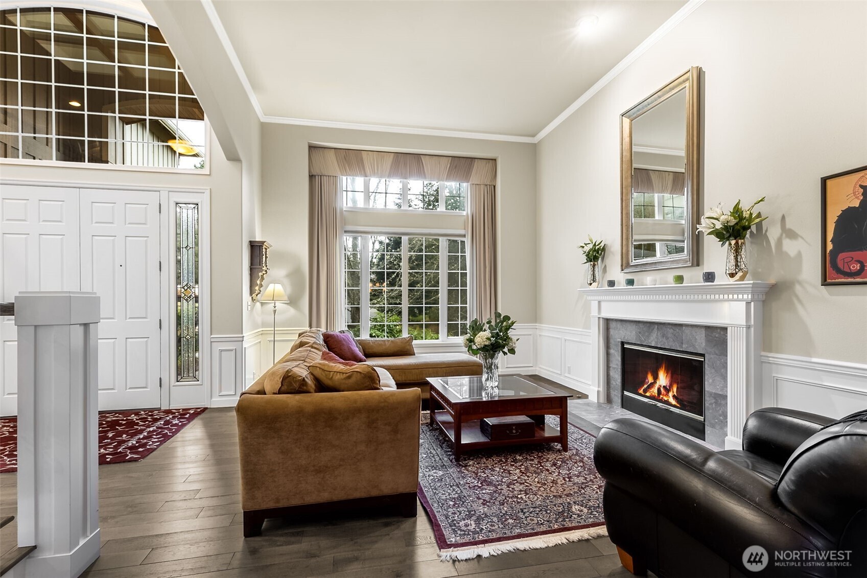 Family room with gas fireplace