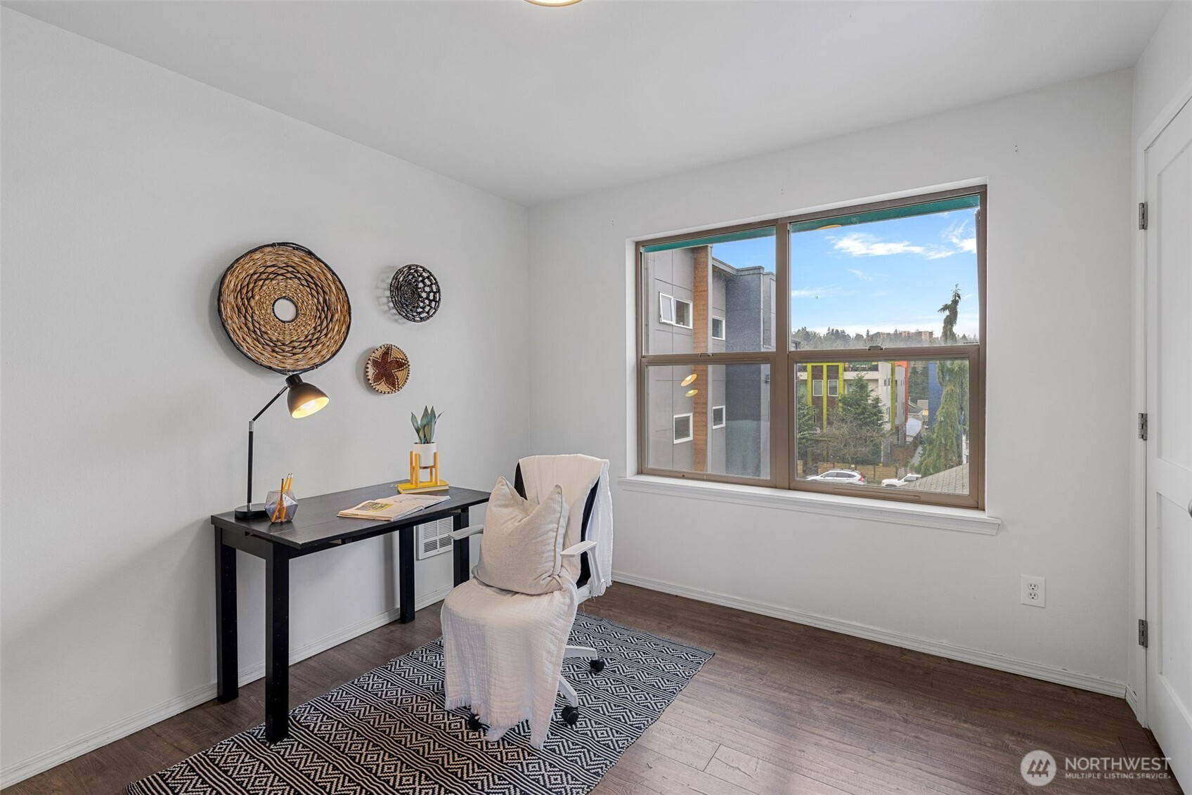 Second Bedroom staged as an office