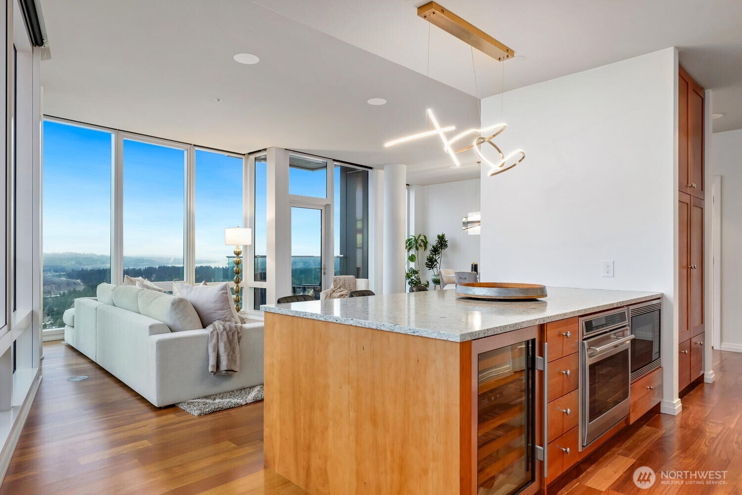 Kitchen upgraded to take advantage of views in multiple directions