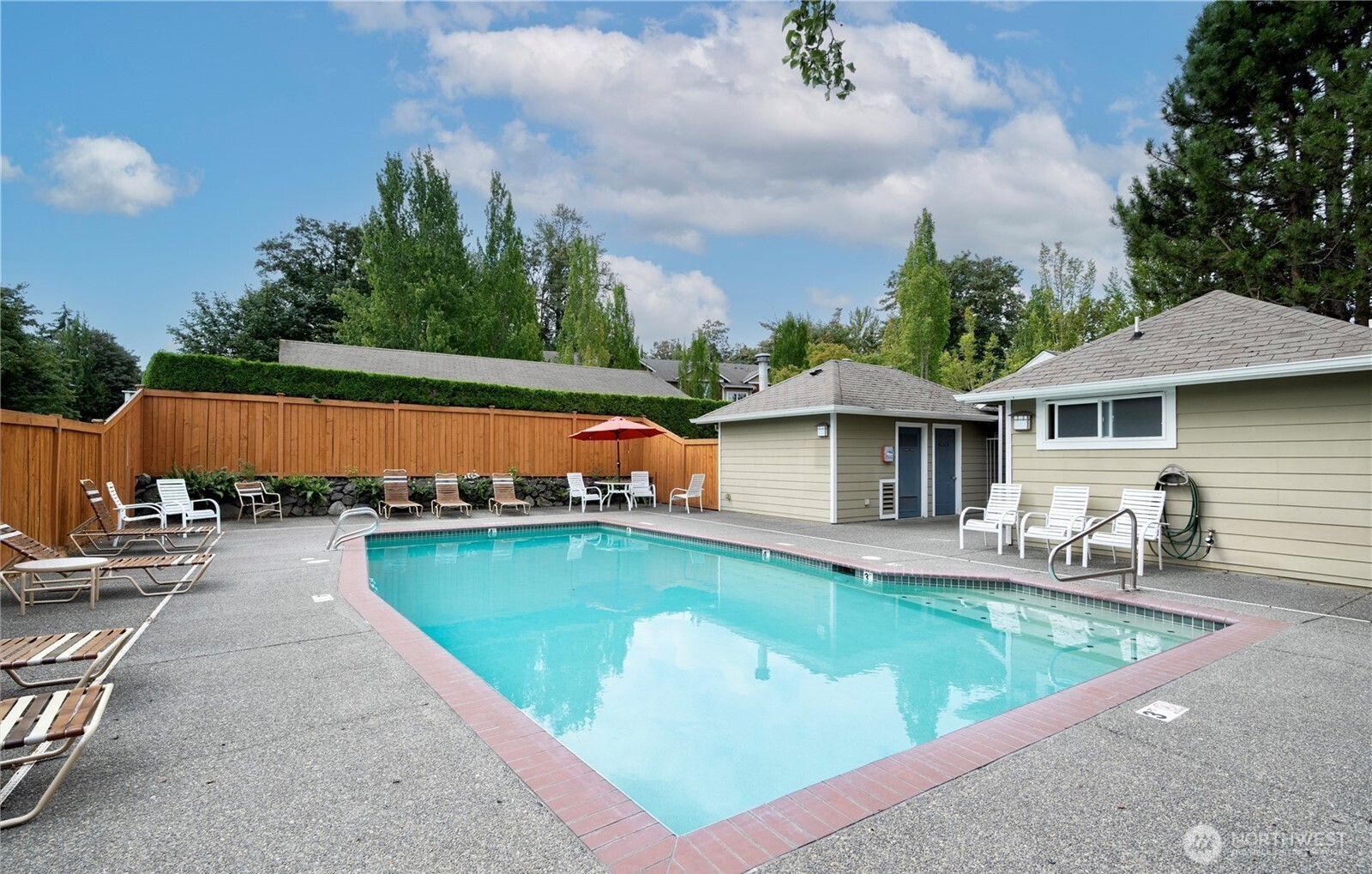 One of the outdoor swimming pools