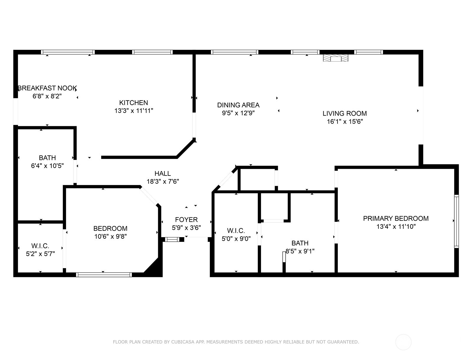 The floor plan with room measurements.