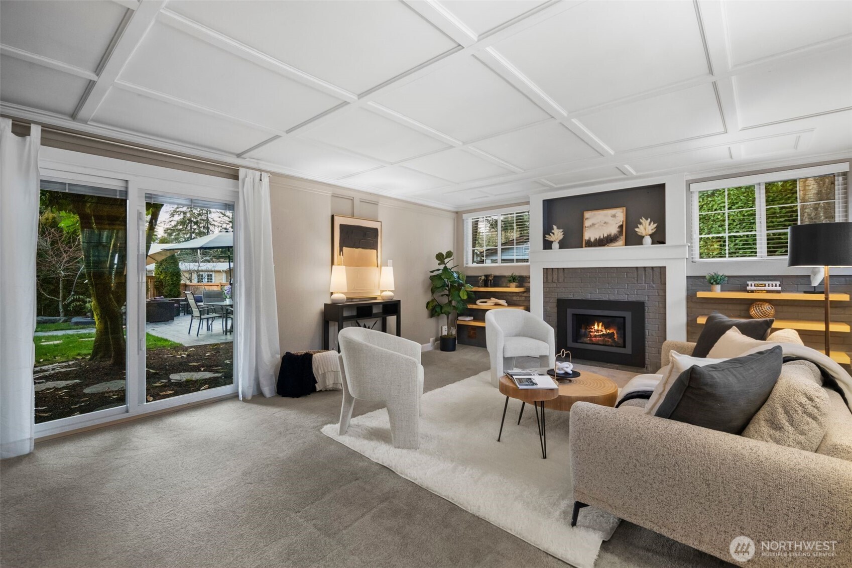 Modern cozy living space with easy access to your outdoor retreat patio and yard space.