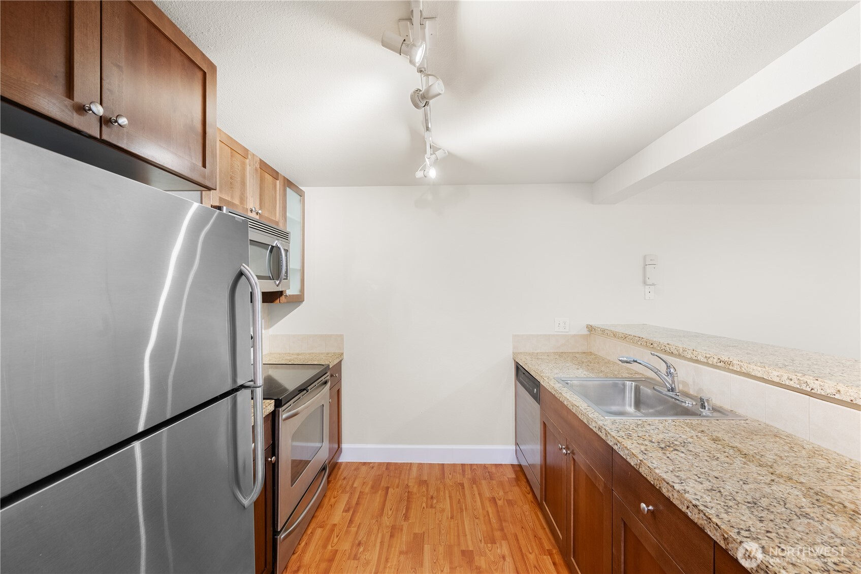 Kitchen with Granite Countertops.