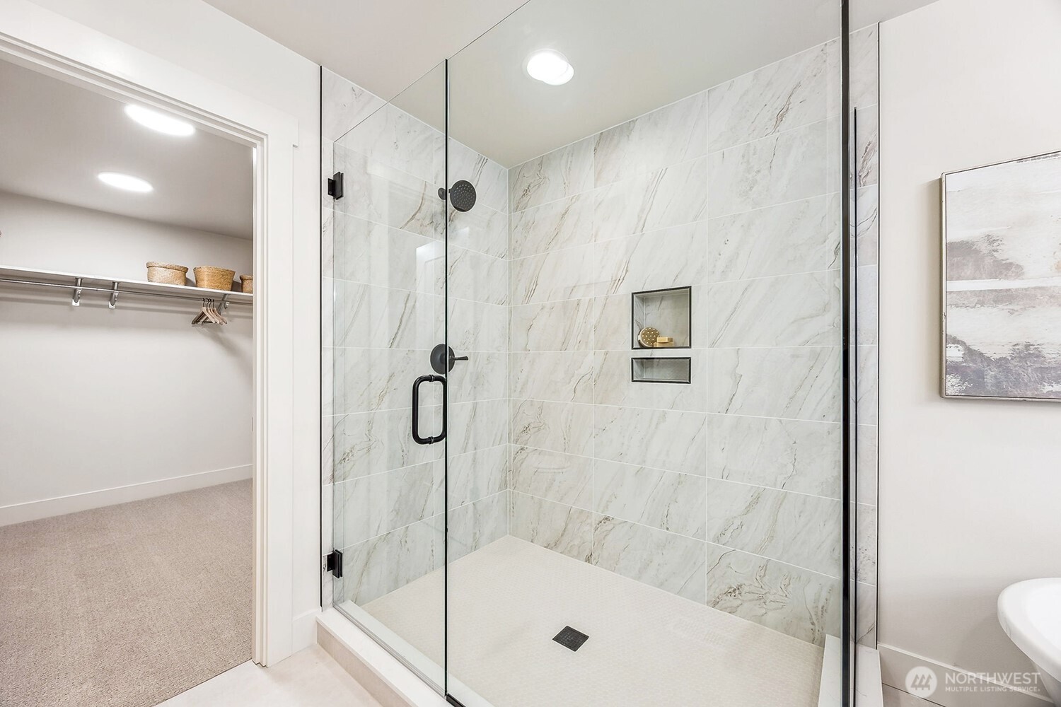 Luxurious primary spa like bath. Photos are of the Magnolia model home at Maywood Heights on lot 8. Photos are for illustration purposes only; colors and finishes will vary.