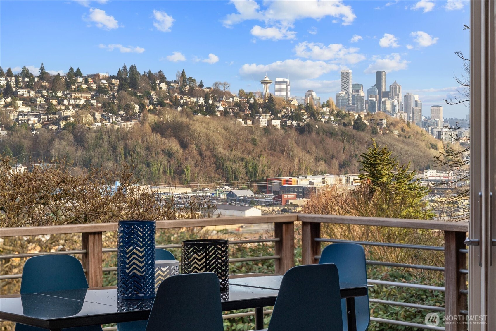 Door from the dining room lead to this deck.  Imagine sipping coffee in the summer and staring out at this view!