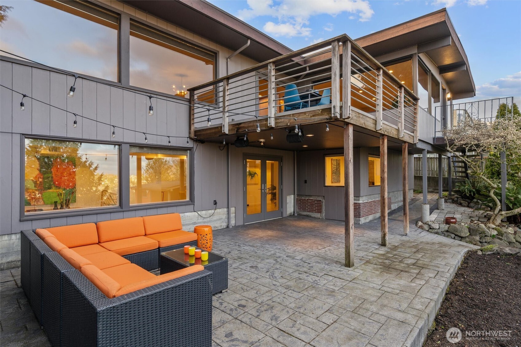 French doors downstairs leads to a beautiful patio