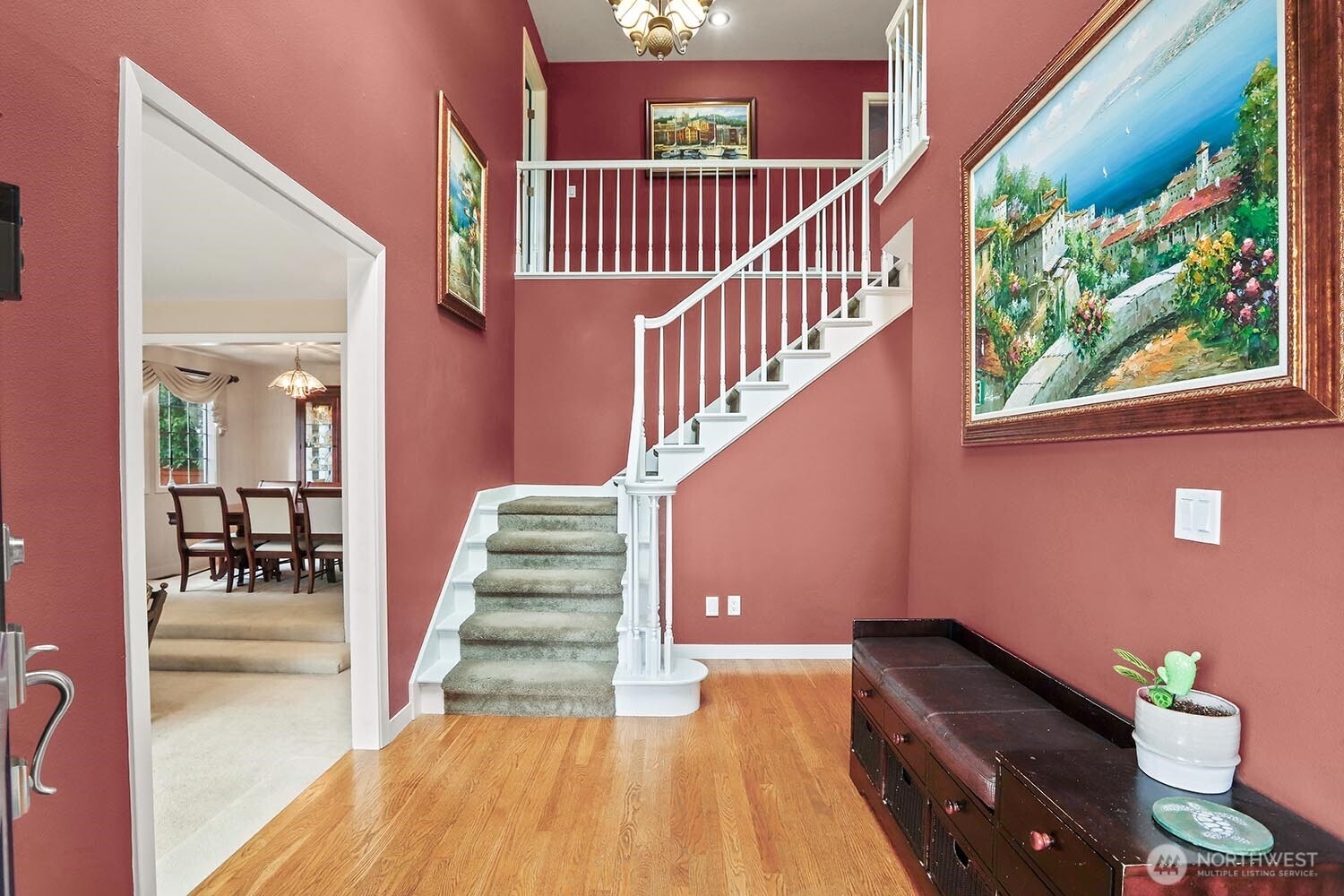 Vaulted ceilings in the grand entryway.