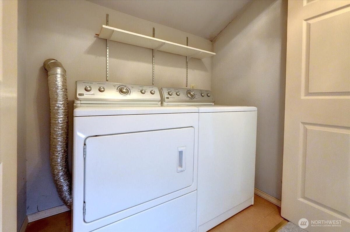 Conveniently located utility closet on the second floor. Washer and dryer will convey with the property.