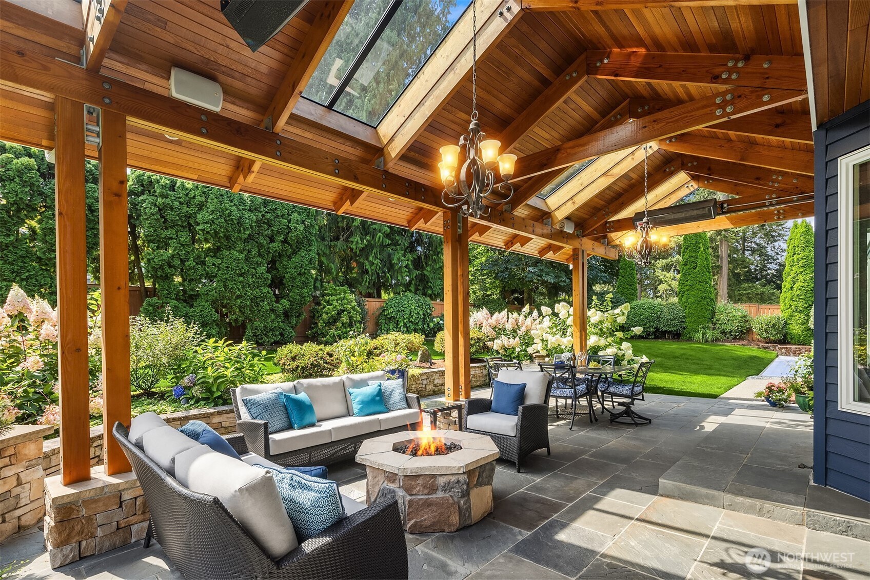 The incredibly spacious backyard is a private oasis, offering endless opportunities for outdoor enjoyment. Highlights include a brilliant covered outdoor room, a sport court, and a putting lawn—perfect for entertaining or unwinding in your own retreat.