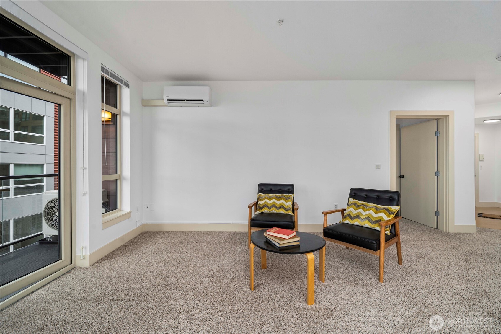 Door to balcony off living room