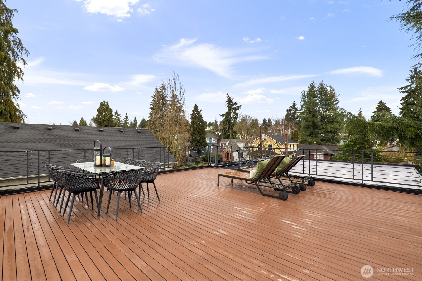 Extra-large deck perfect for summer gatherings.