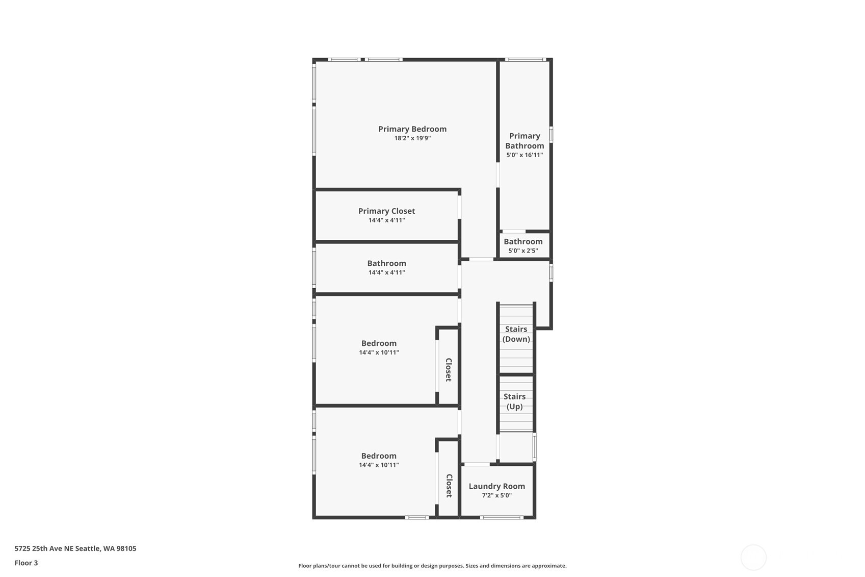 Upper level floorplan.