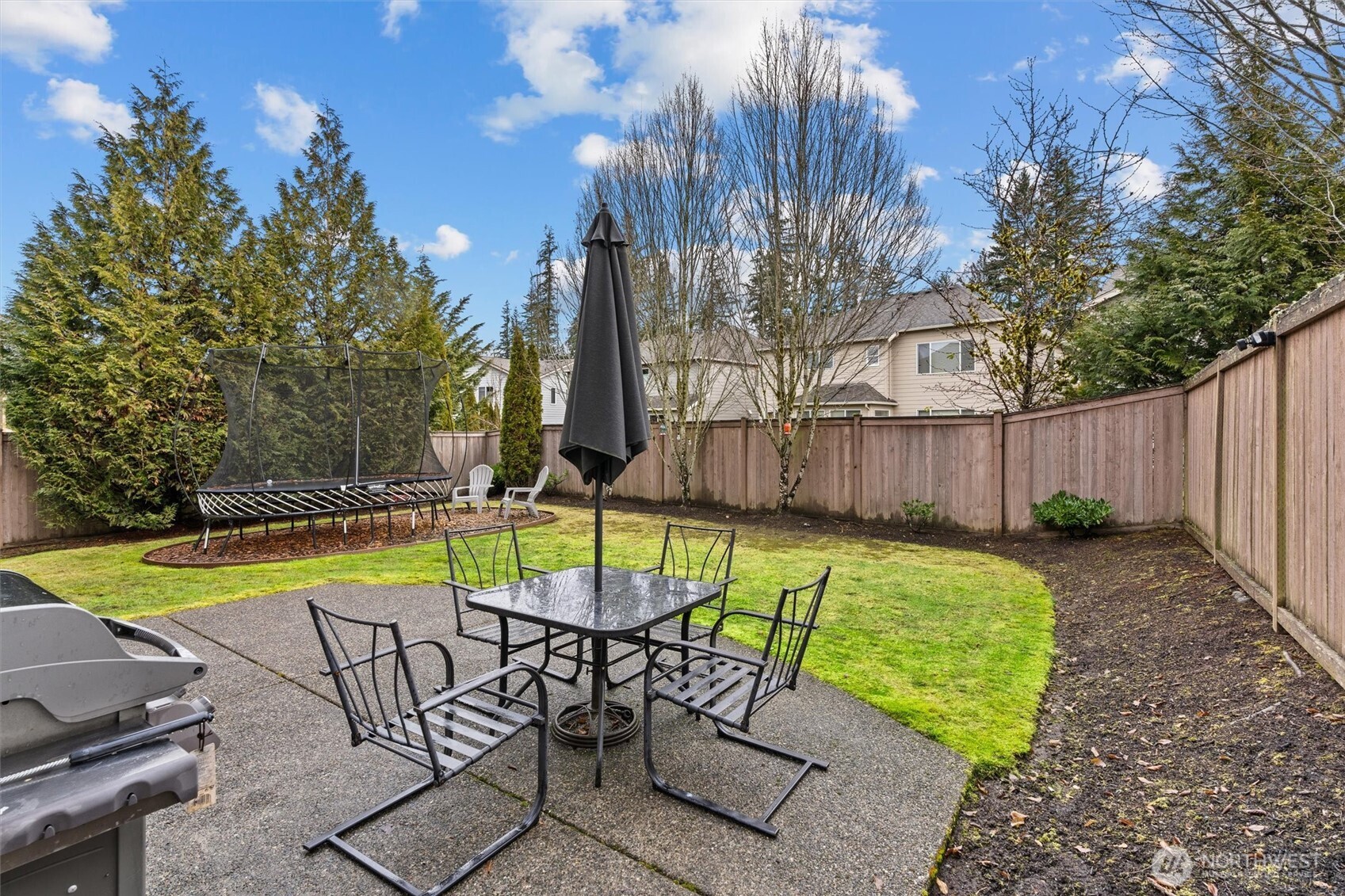 Patio + Fully-fenced backyard