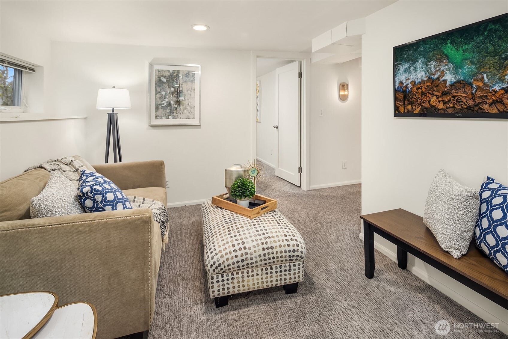 The light and bright lower level also features a cozy living room with enough space to relax and unwind.