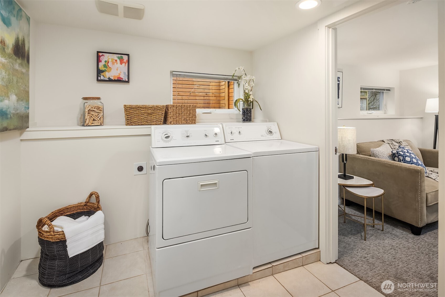 Lower-level 2nd laundry is conveniently located for easy use.