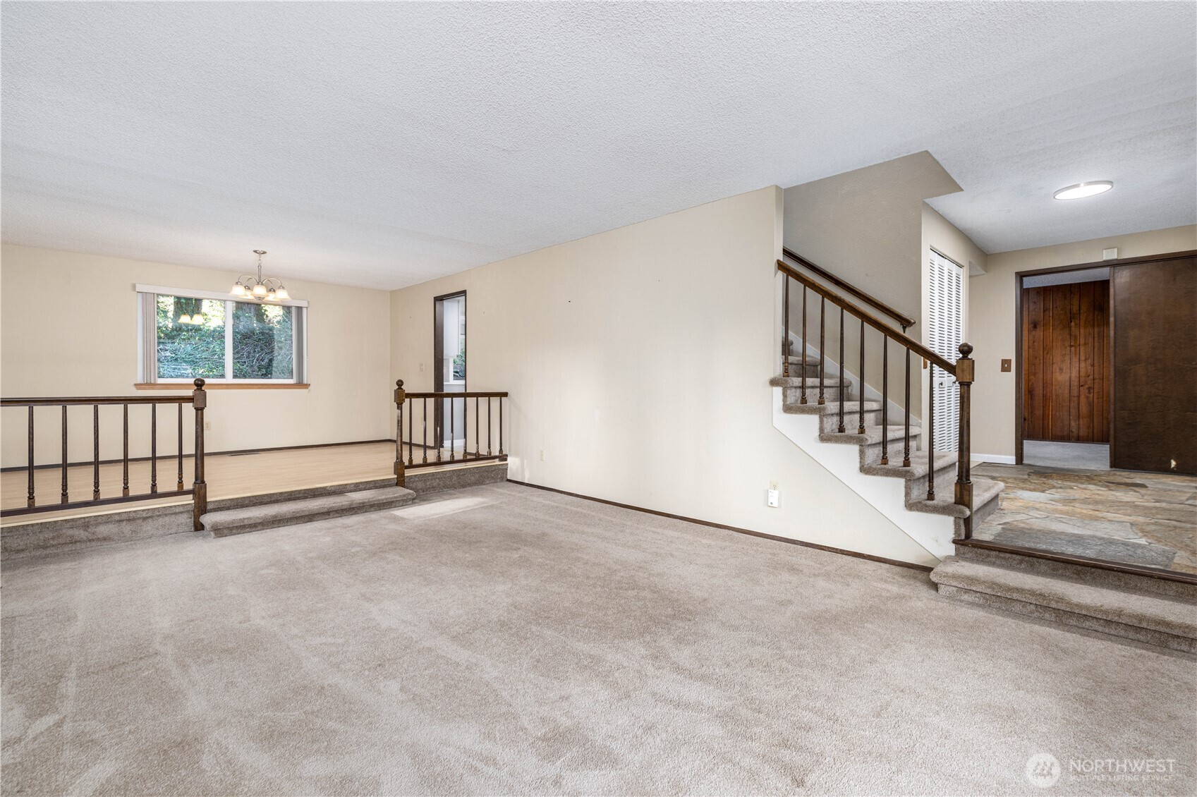 Family room with view separate dining area.