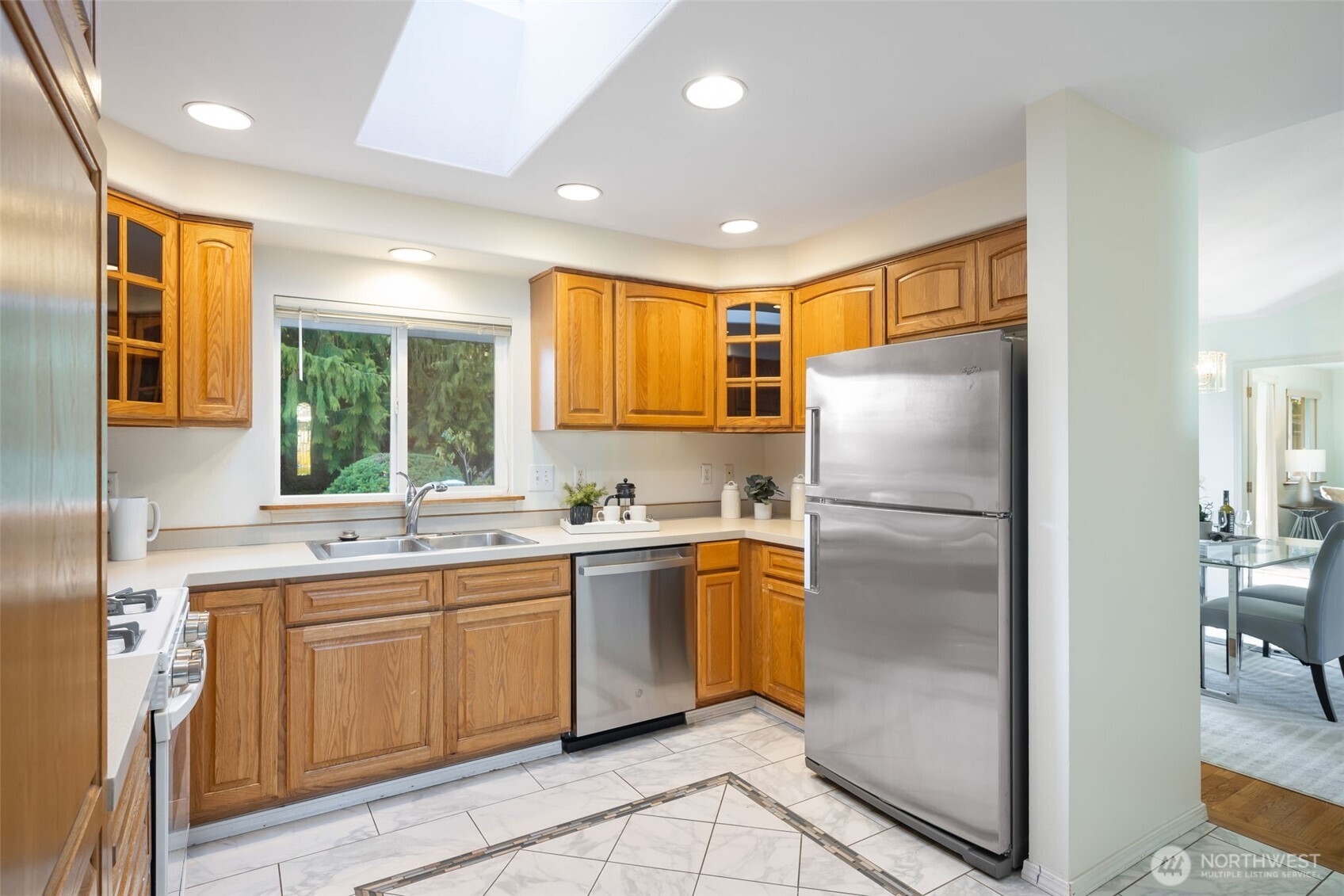 A spacious kitchen with plenty of storage, which could be opened up to create an open floor plan.