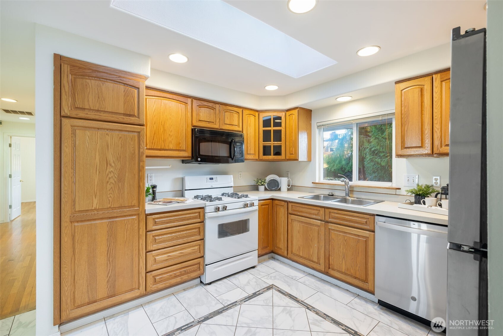 A spacious kitchen with plenty of storage, which could be opened up to create an open floor plan.