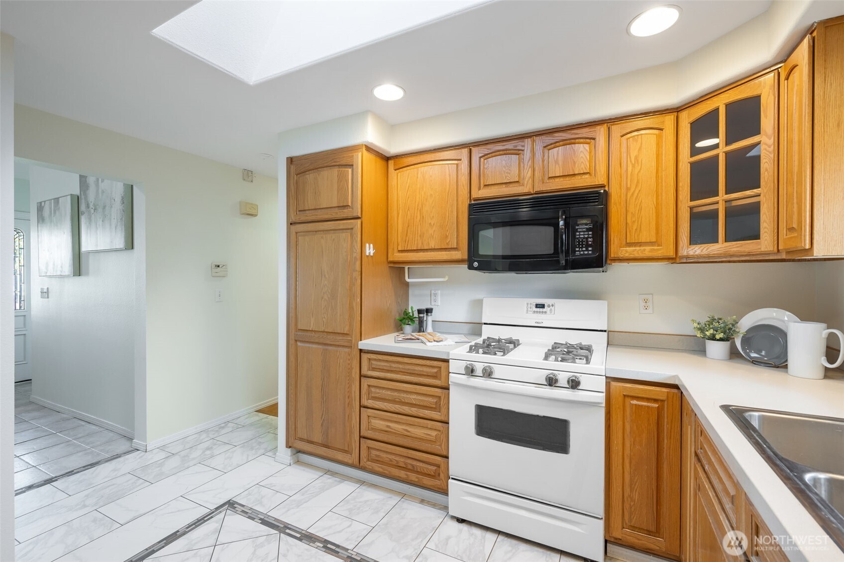 A spacious kitchen with plenty of storage, which could be opened up to create an open floor plan.