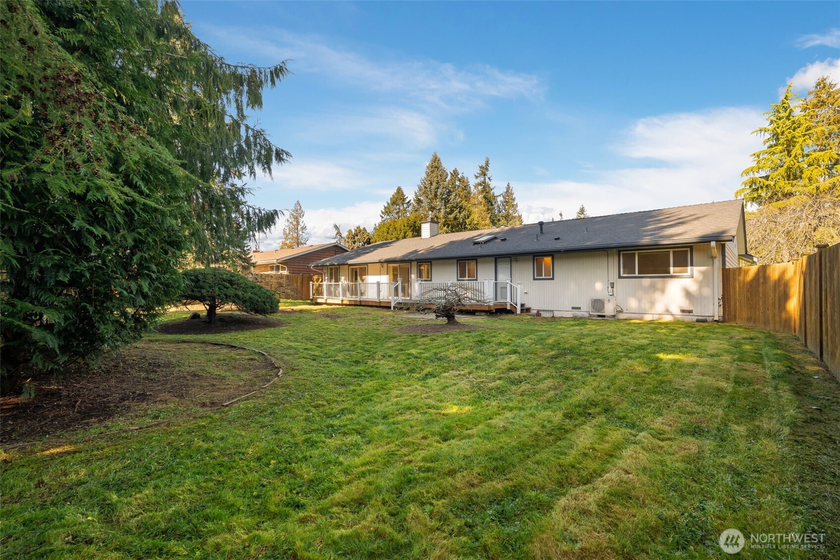 Private backyard with amazing south facing sun, and plenty of room.