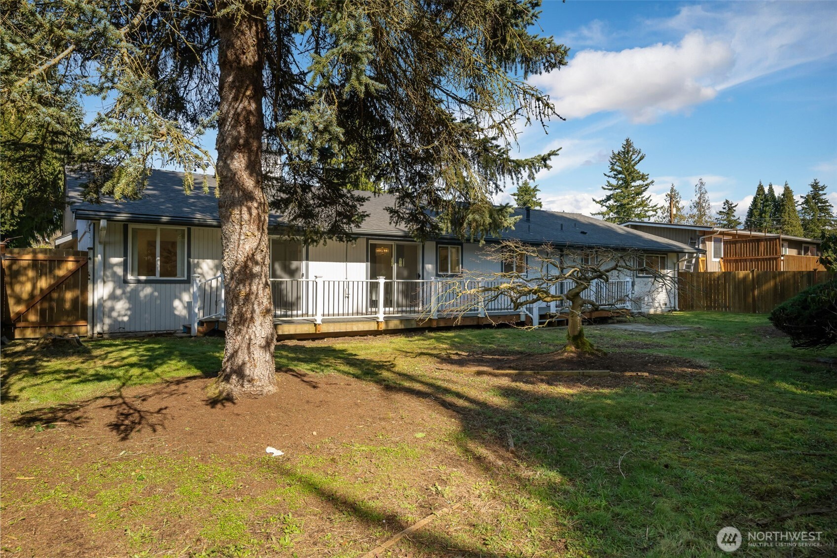 Private backyard with amazing south facing sun, and plenty of room.