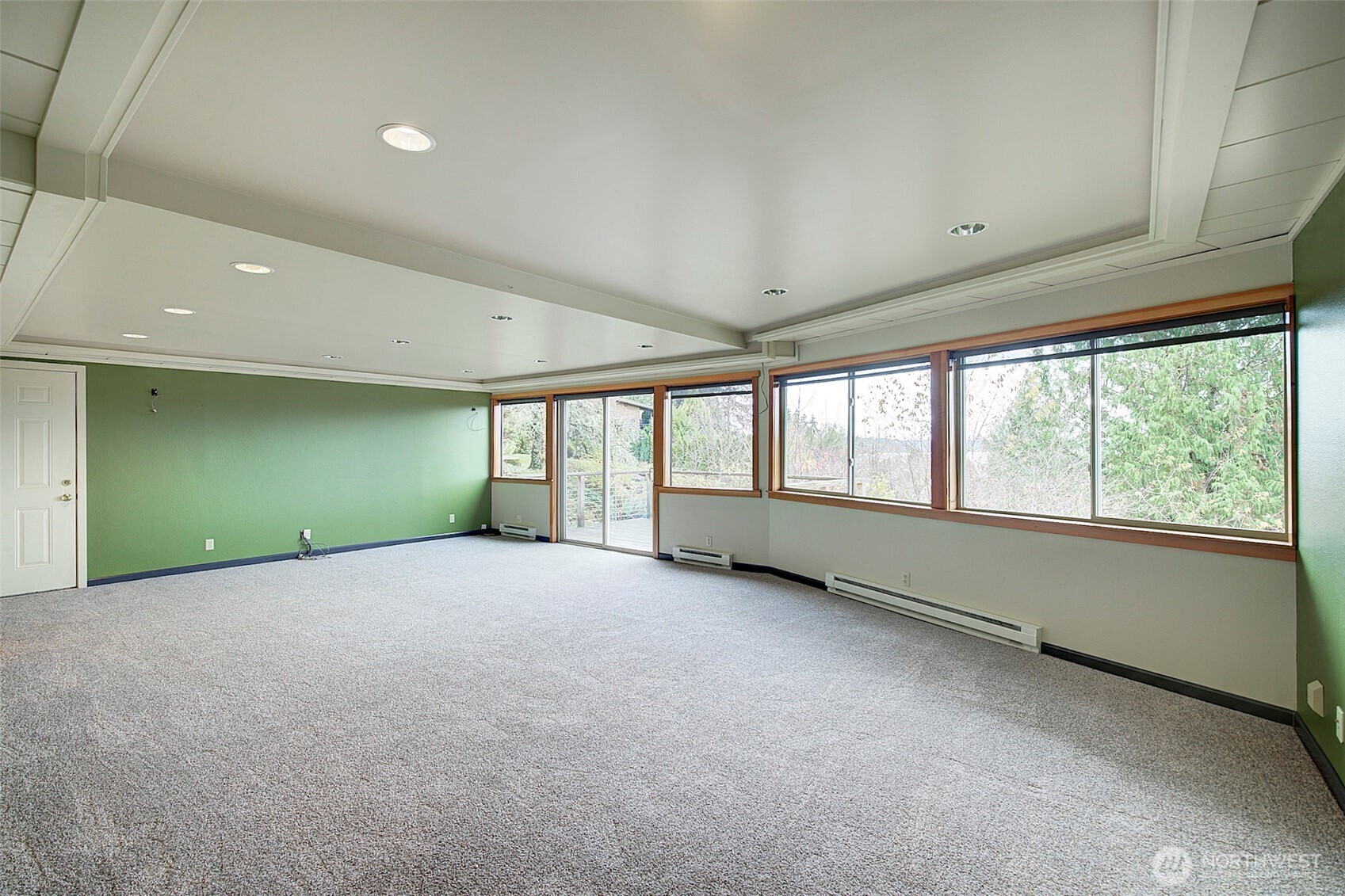 Spacious lower level family room