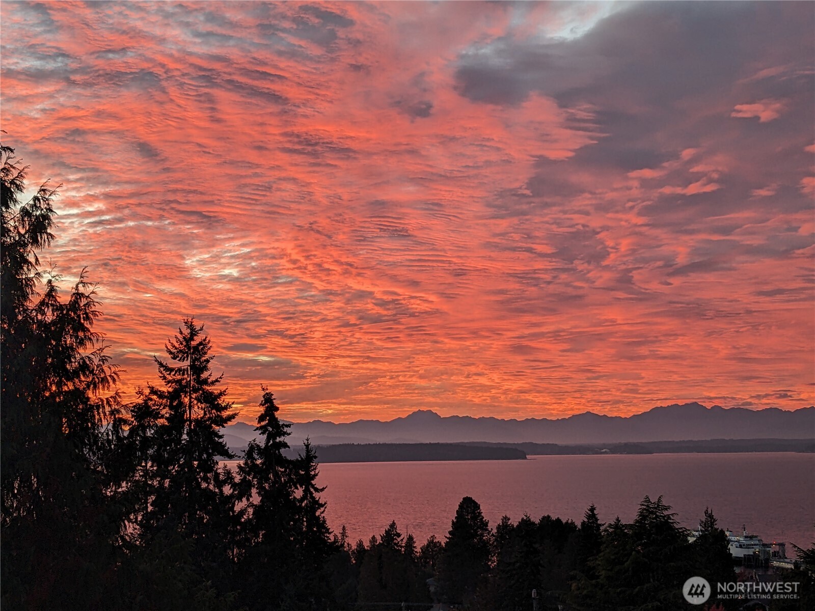 Sun setting over the Olympic Range