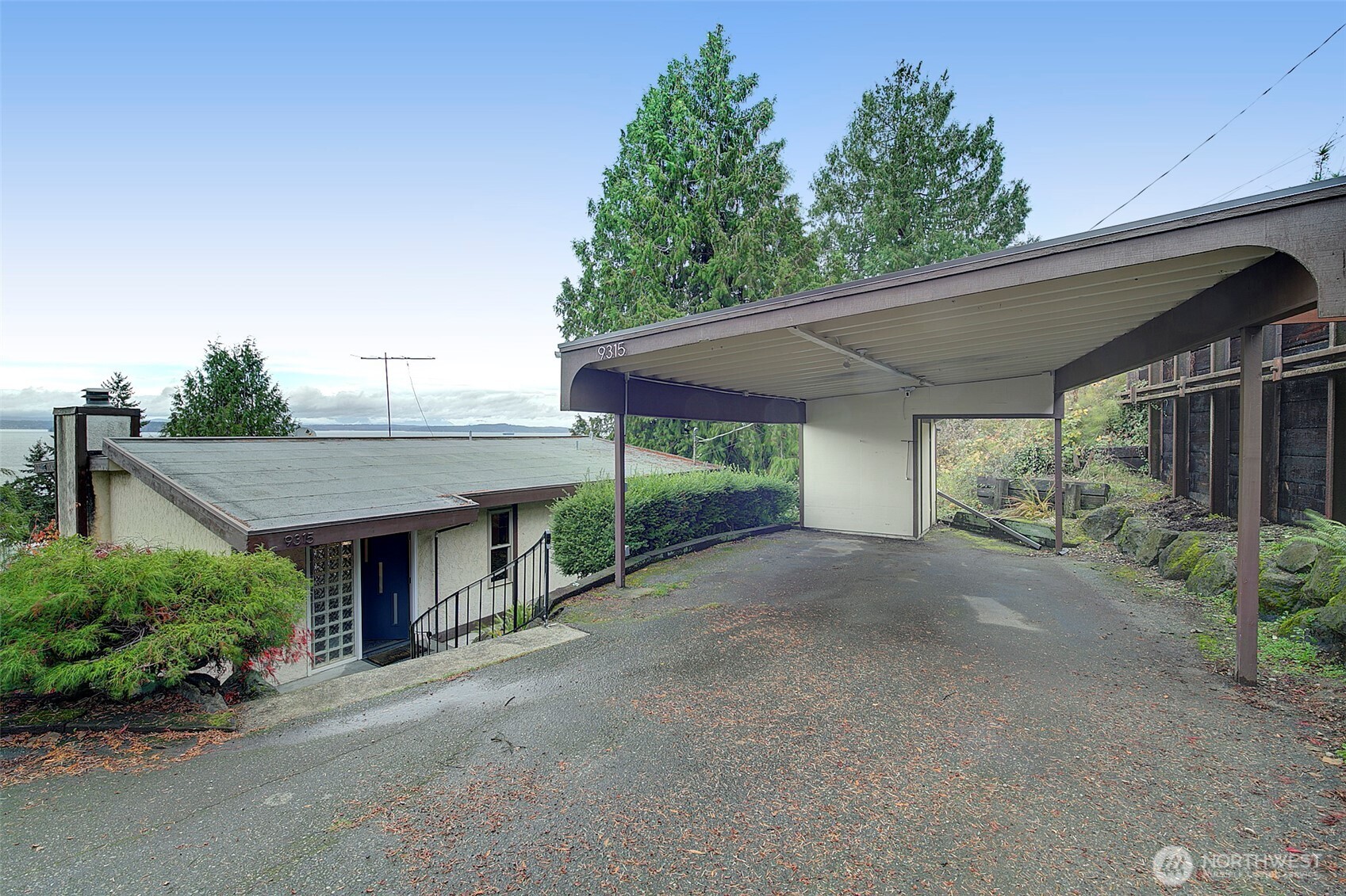 2 car detached carport parking steps from entryway