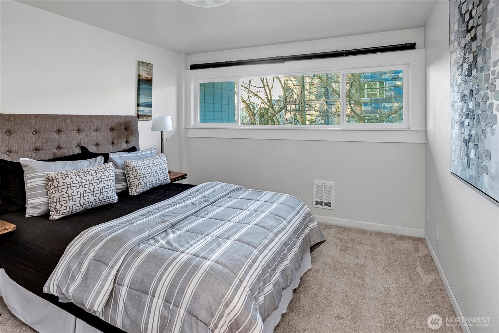 Generous bedroom with western light