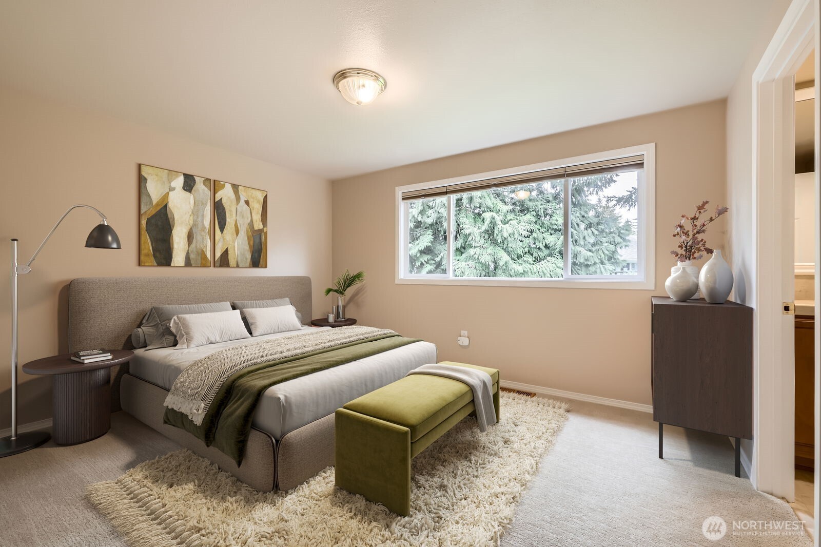 Master bedroom - virtually staged.