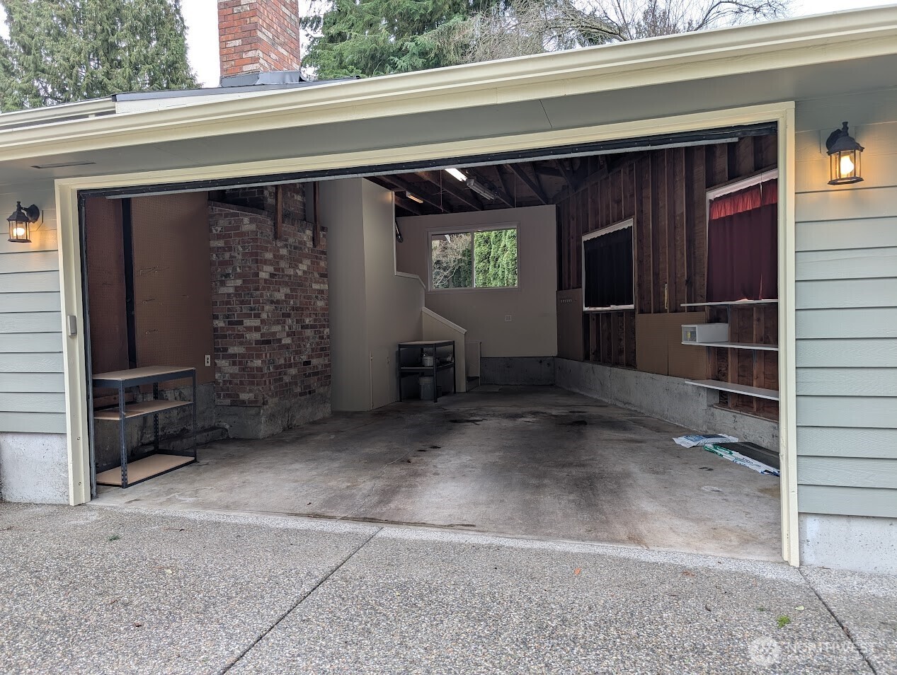 Oversized one-car garage.