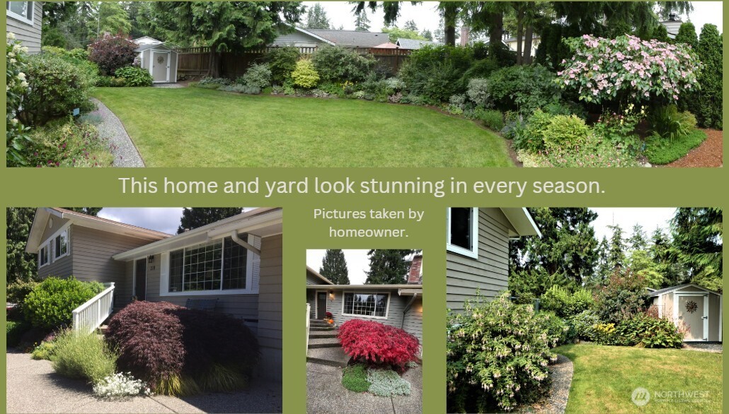 Pictures taken by homeowner during different times of the year.