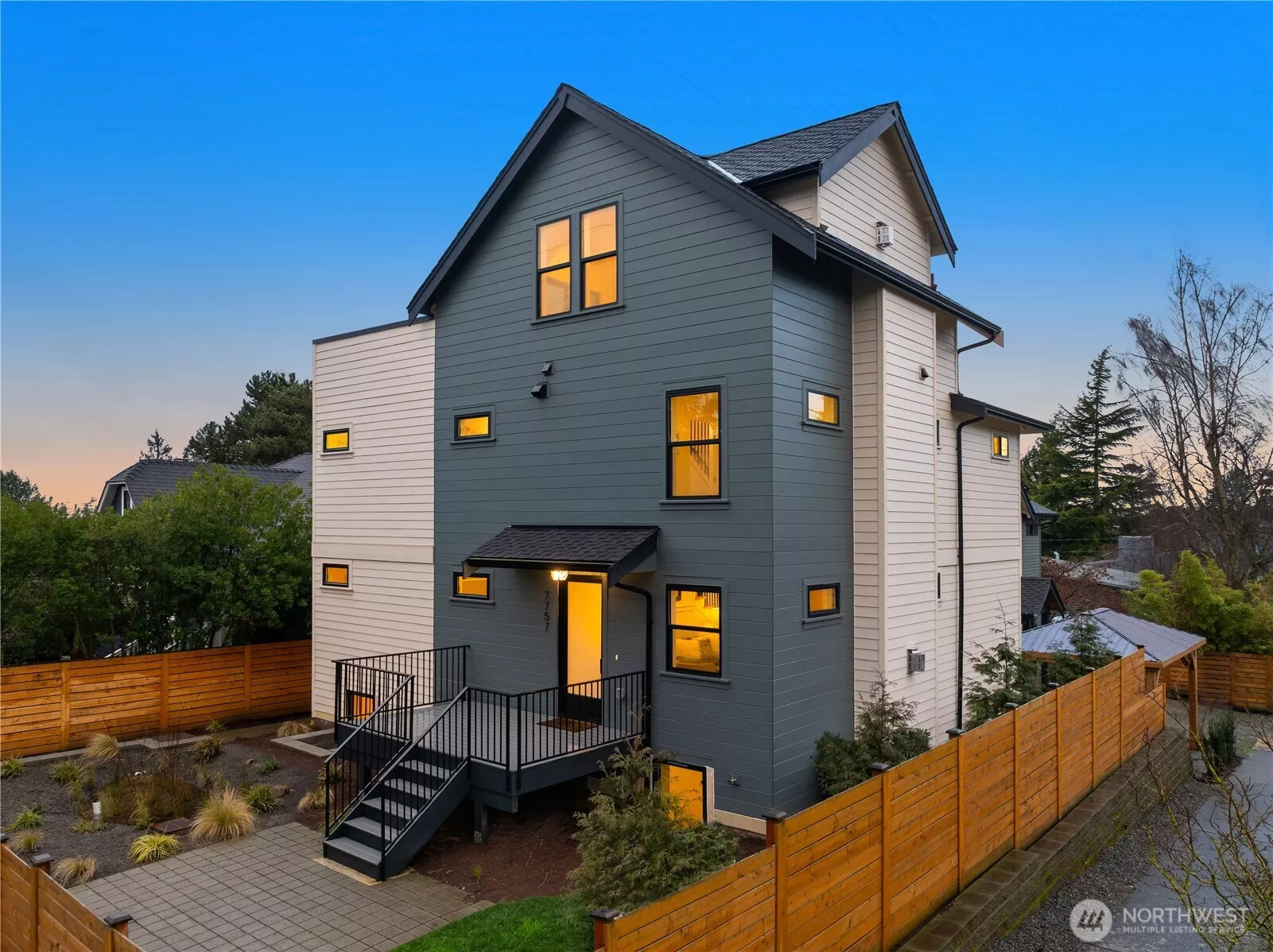 Cement Hardy Siding, Black Accent Windows