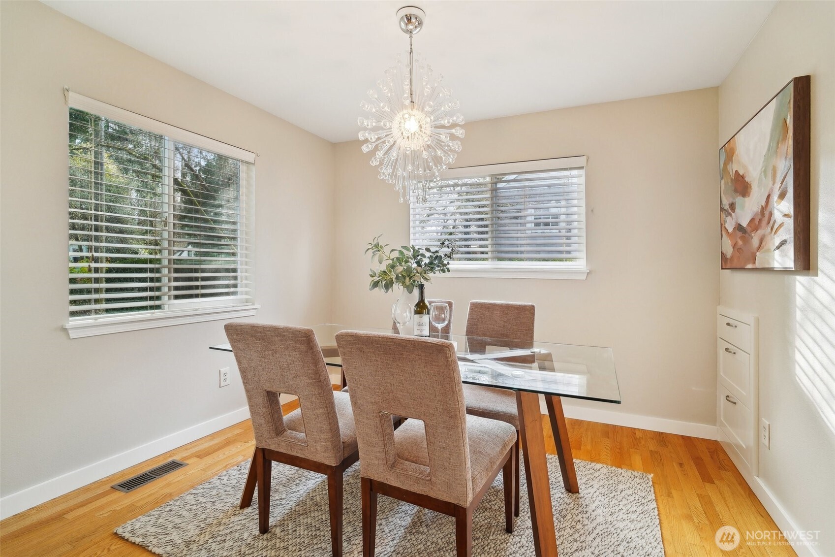 Host holiday gatherings and fantastic parties in this spacious dining area.