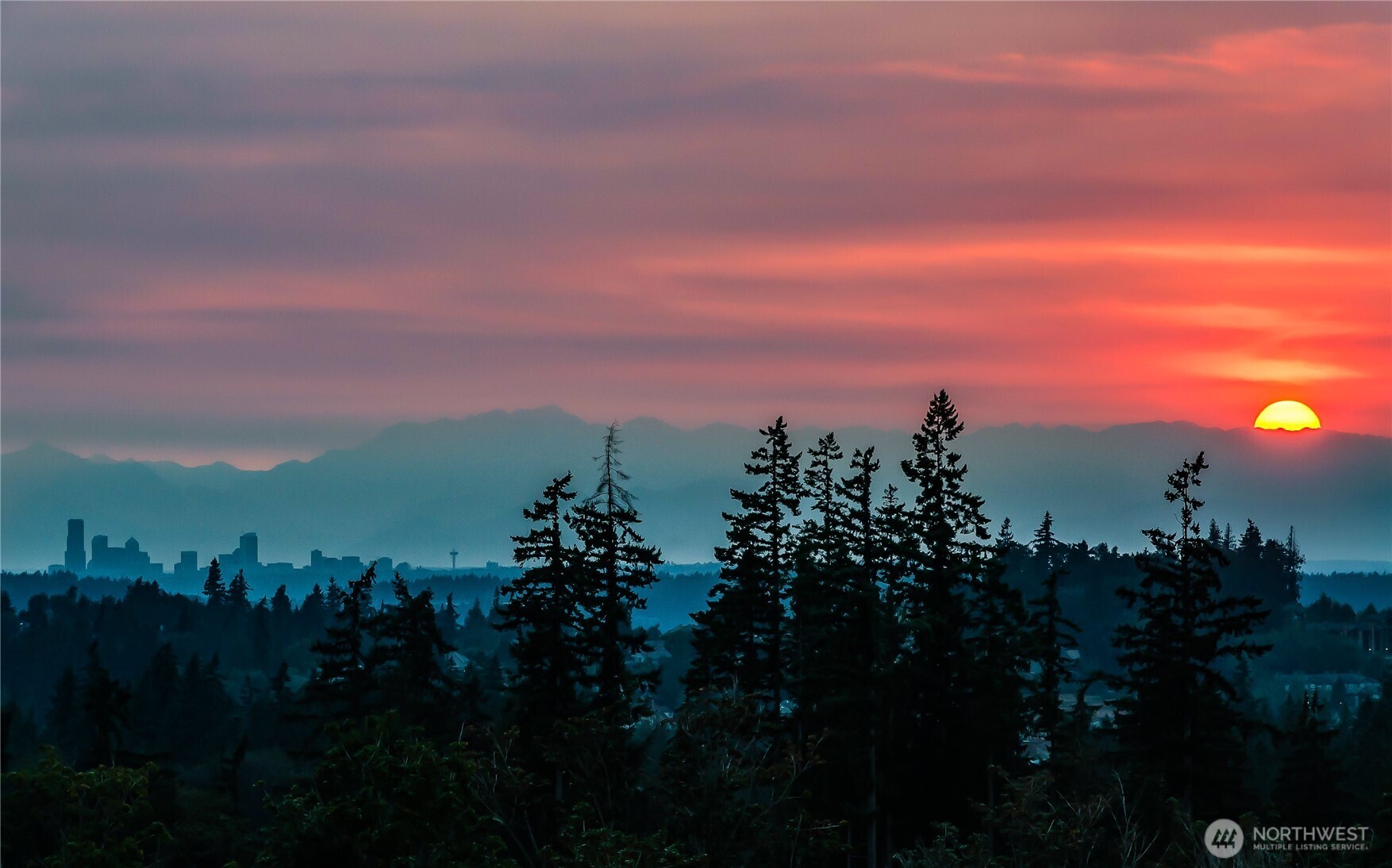 Sunset views across the park.