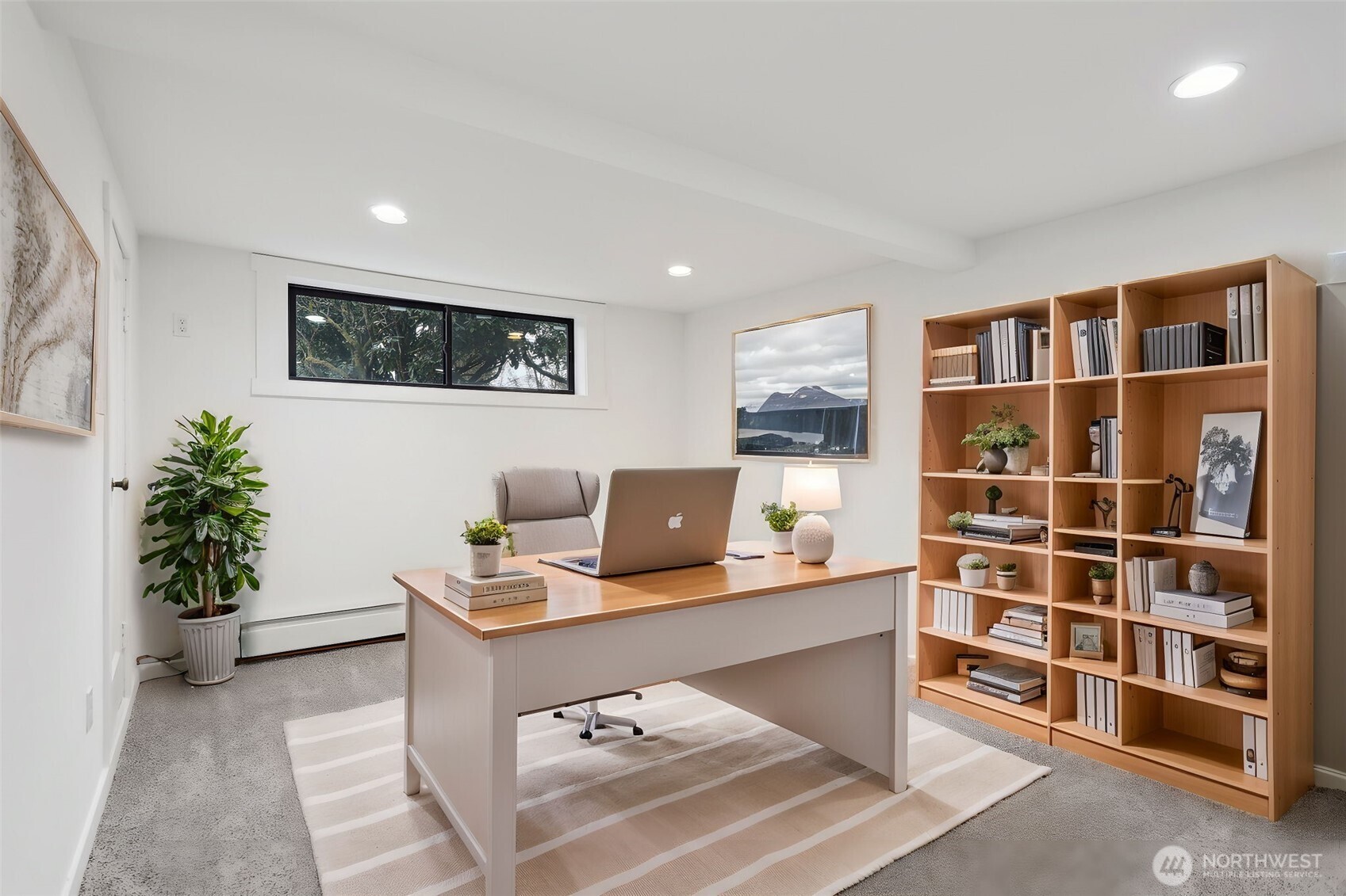 Non-conforming third bedroom in the basement.