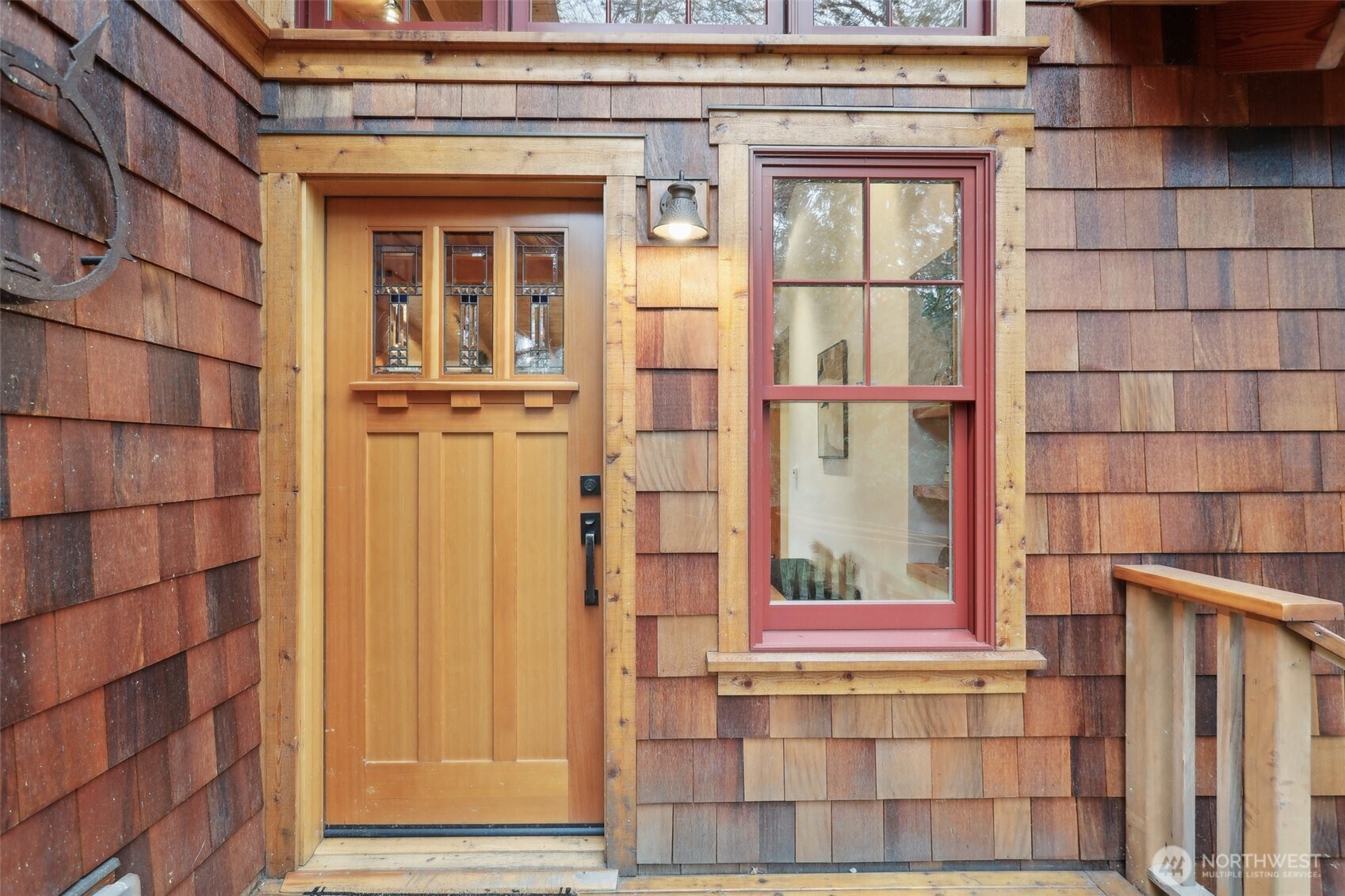 Beautiful cedar shingles compliment the natural surroundings.