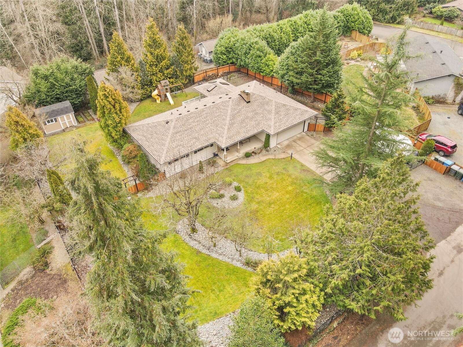 Aerial views of the property.