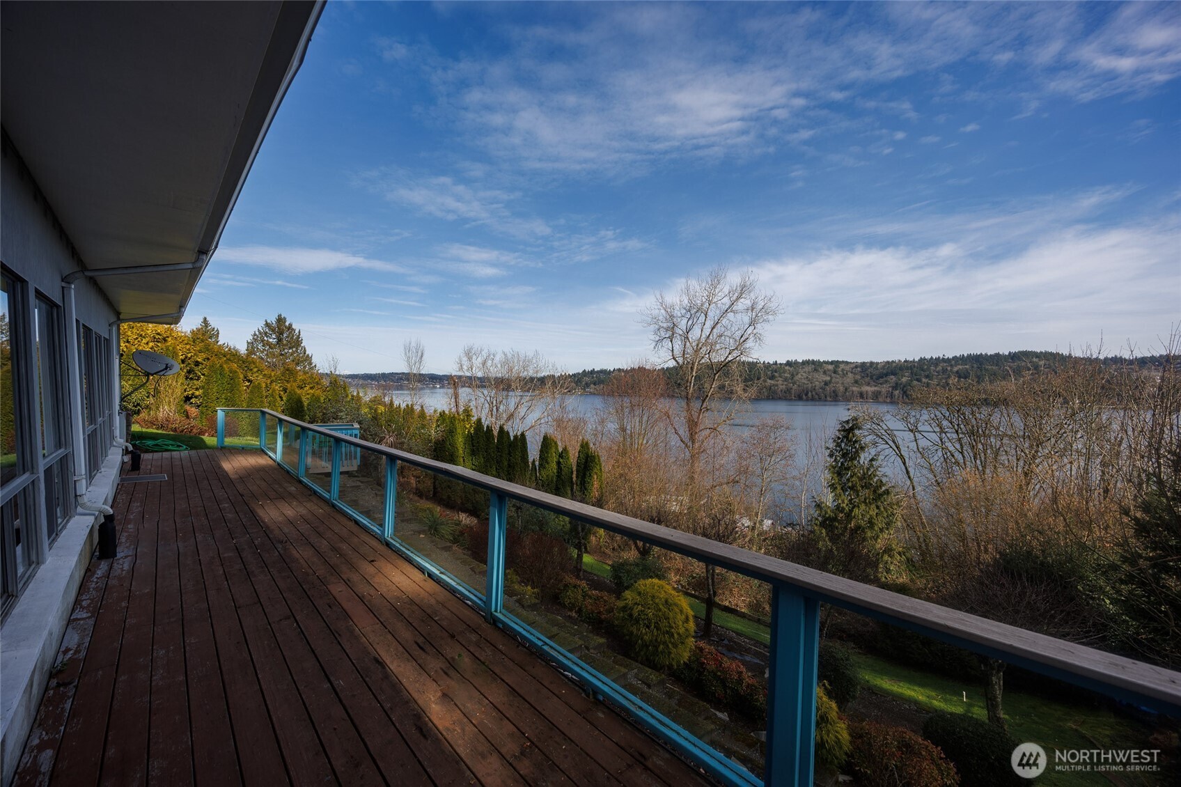 View deck off of the indoor pool room.