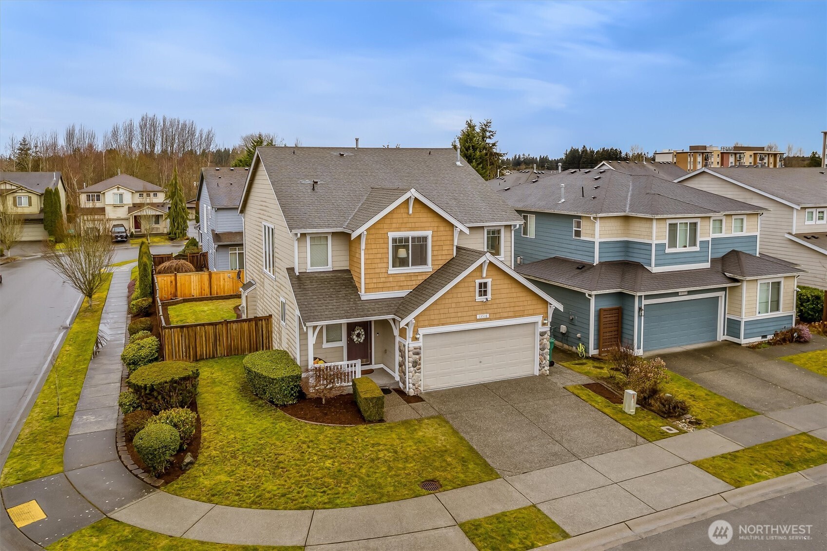 Prominent corner lot placement within the neighborhood