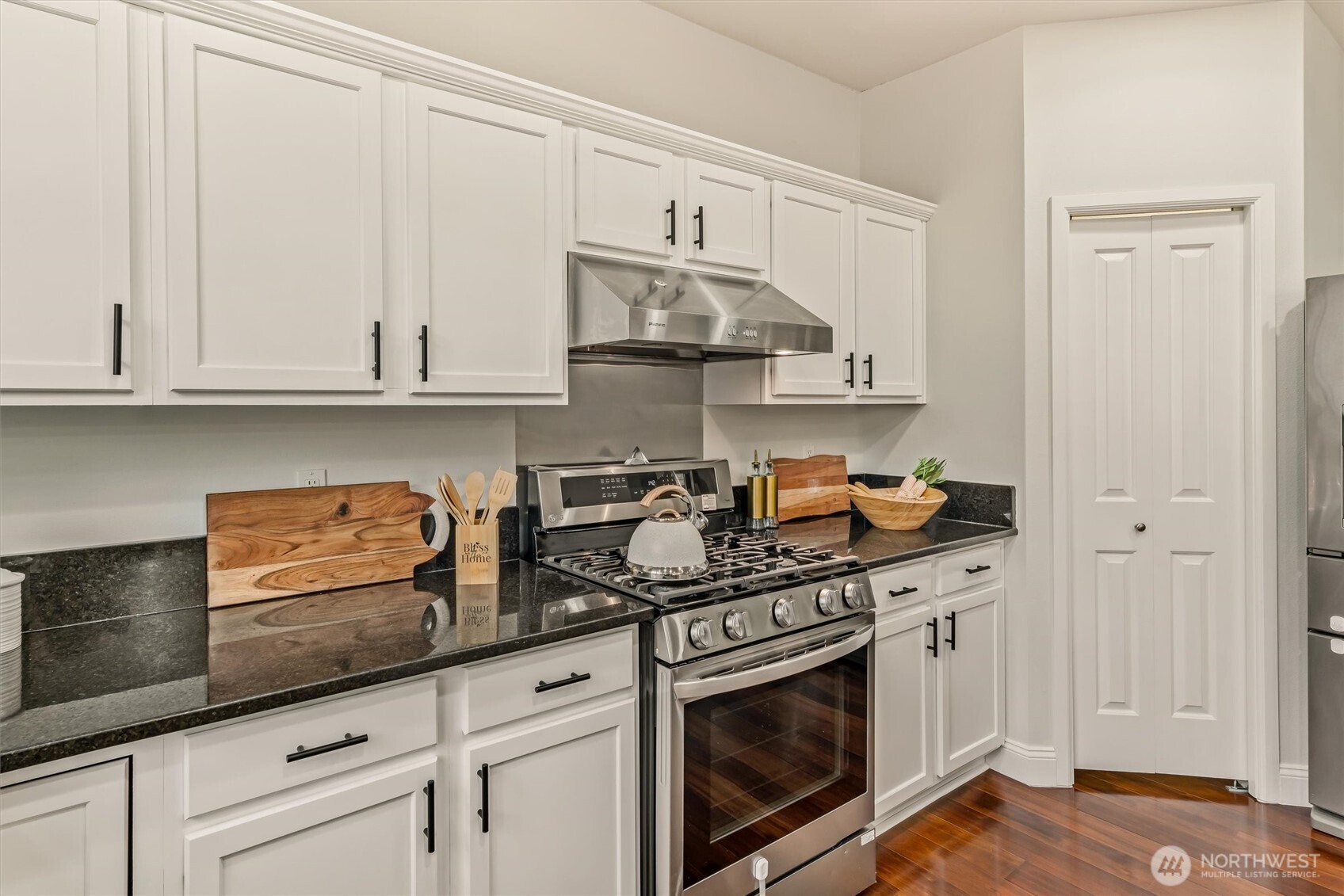 The walk in pantry is not far away.