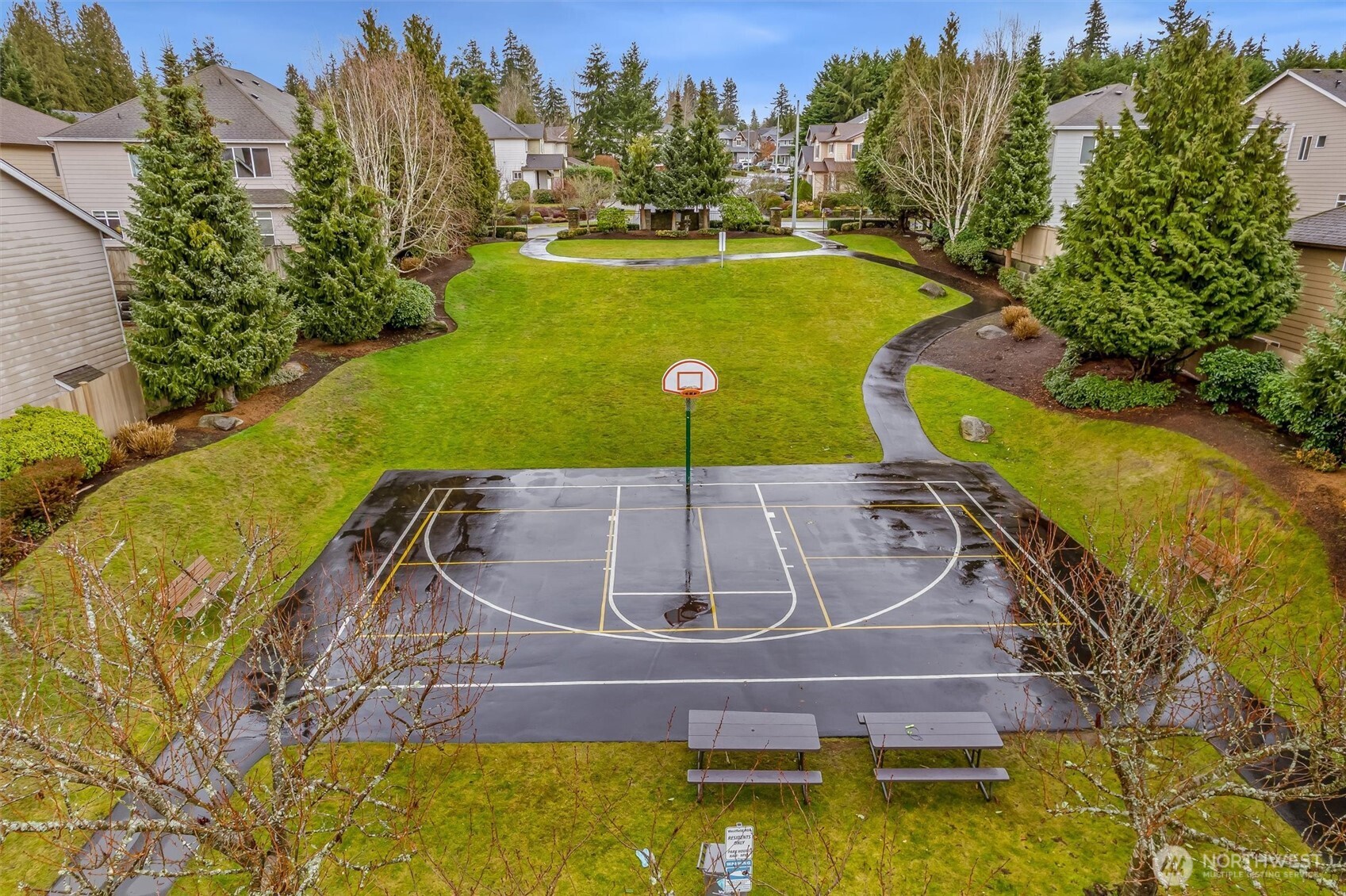 Sports court and walking trails nearby