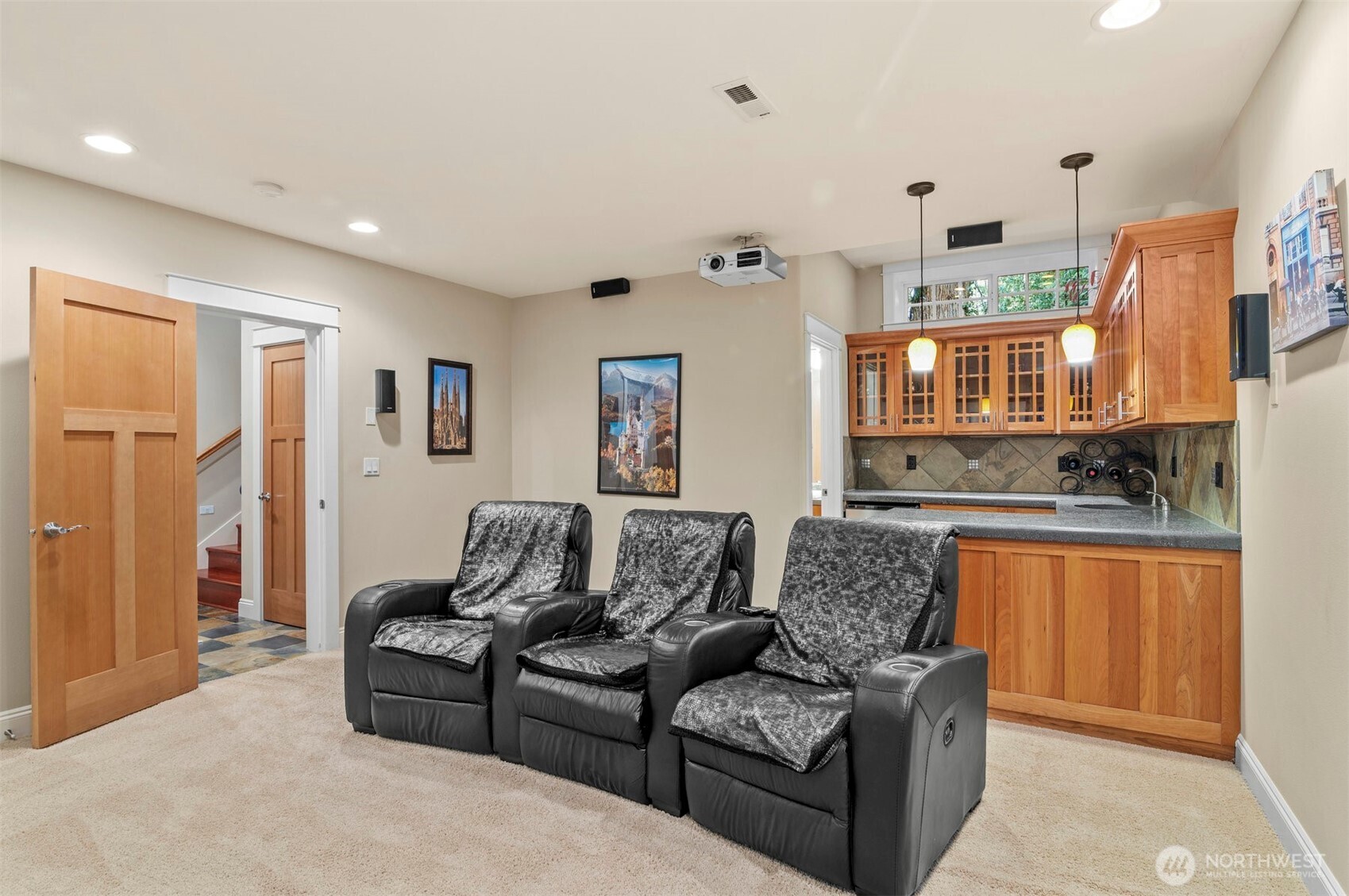Lower level kitchen.