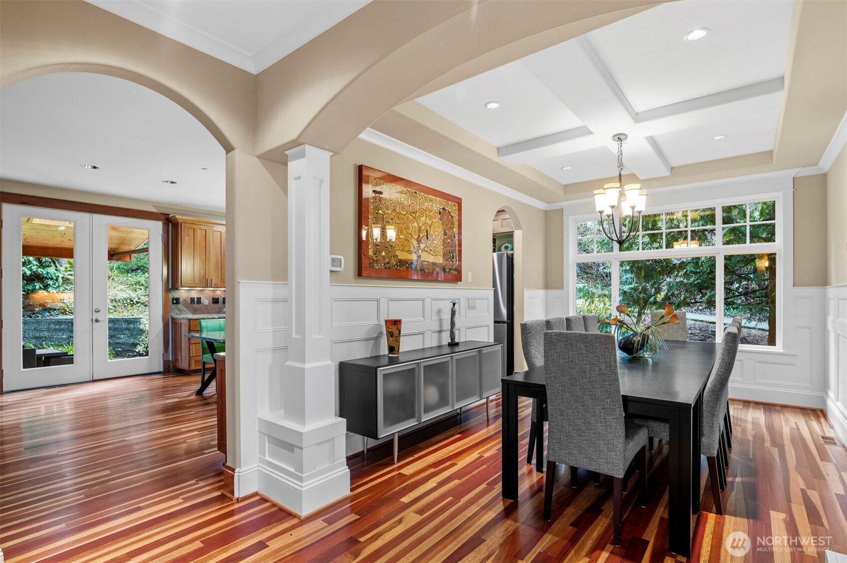 Brazilian cherry hardwoods with high-end wood millwork throughout.