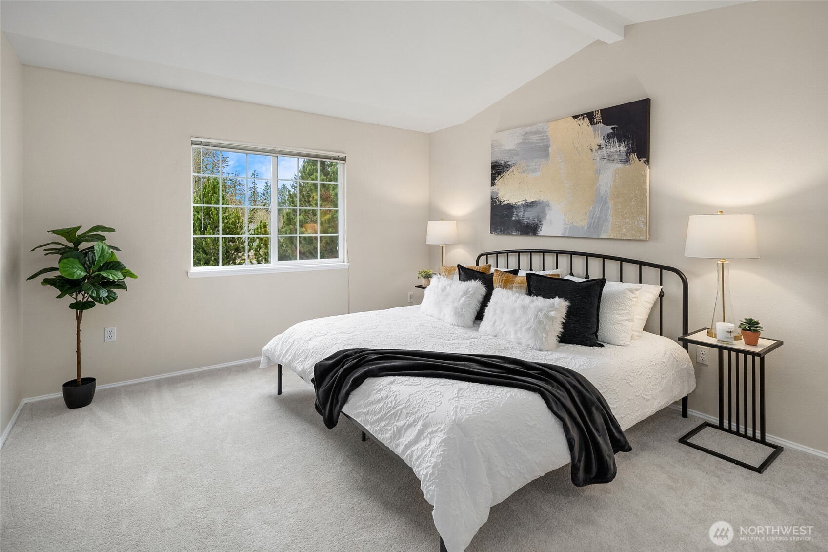 Primary bedroom with walk in closet.