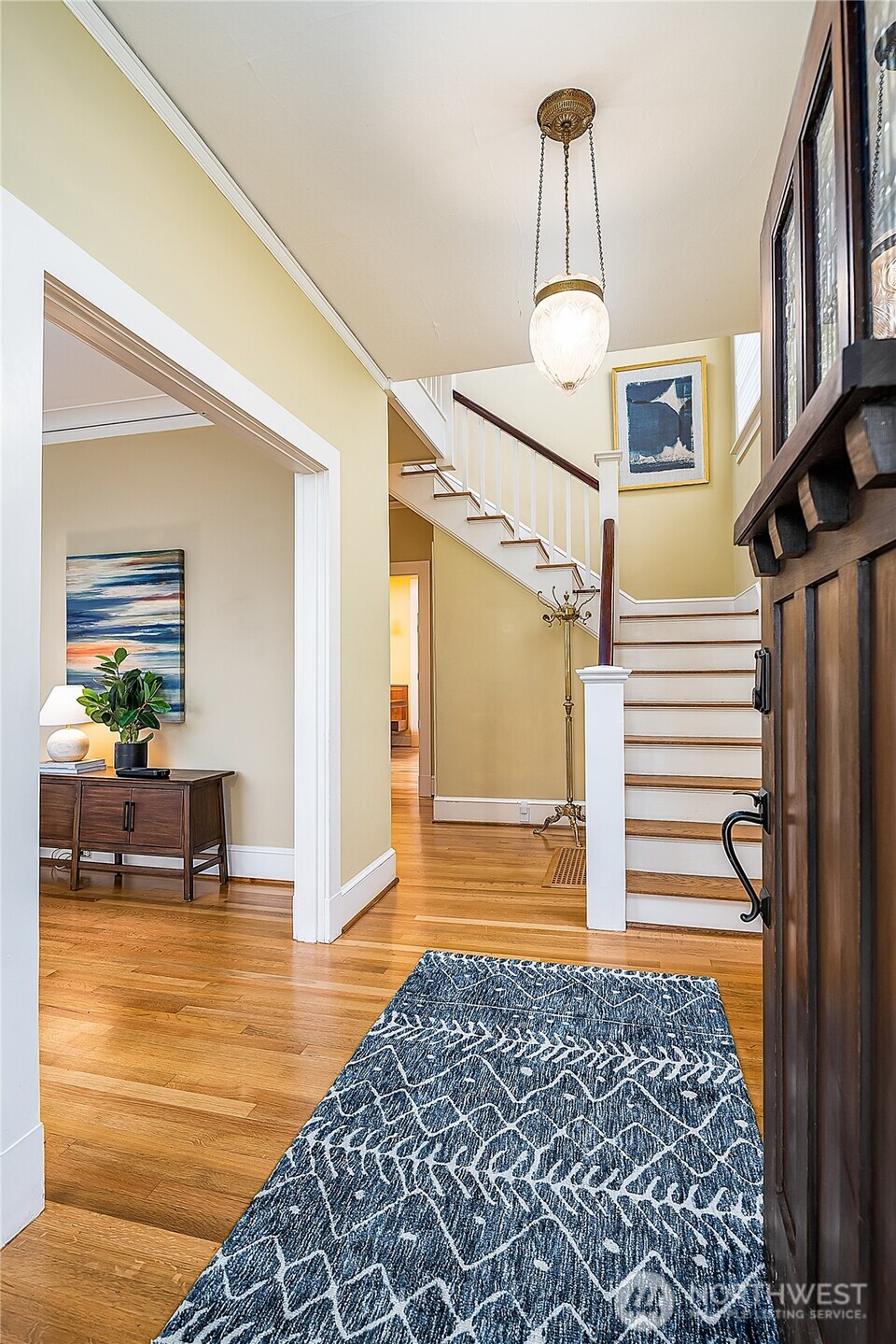 A separate entrance makes the living room feel formal.