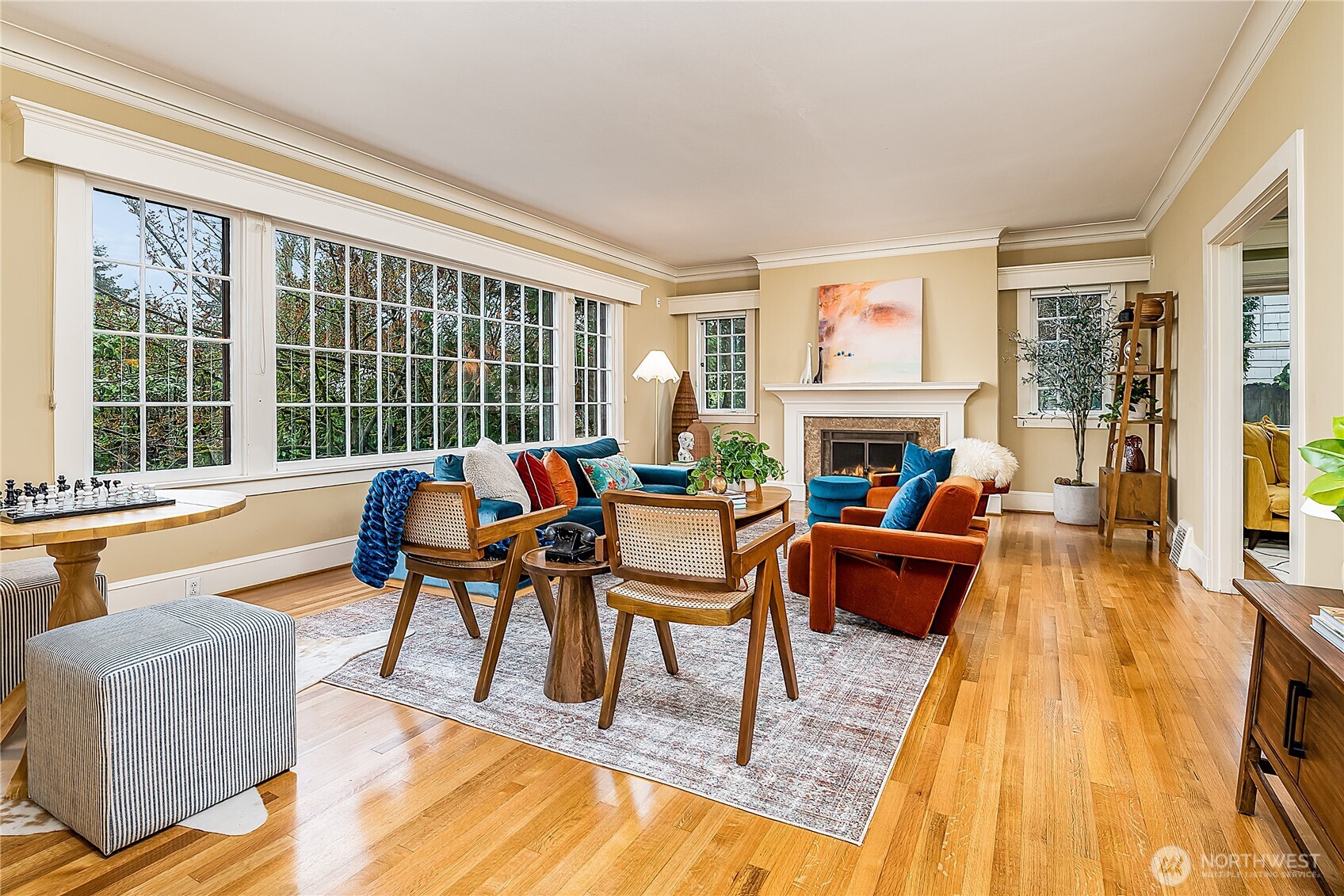 Spacious yet warm and inviting living room.