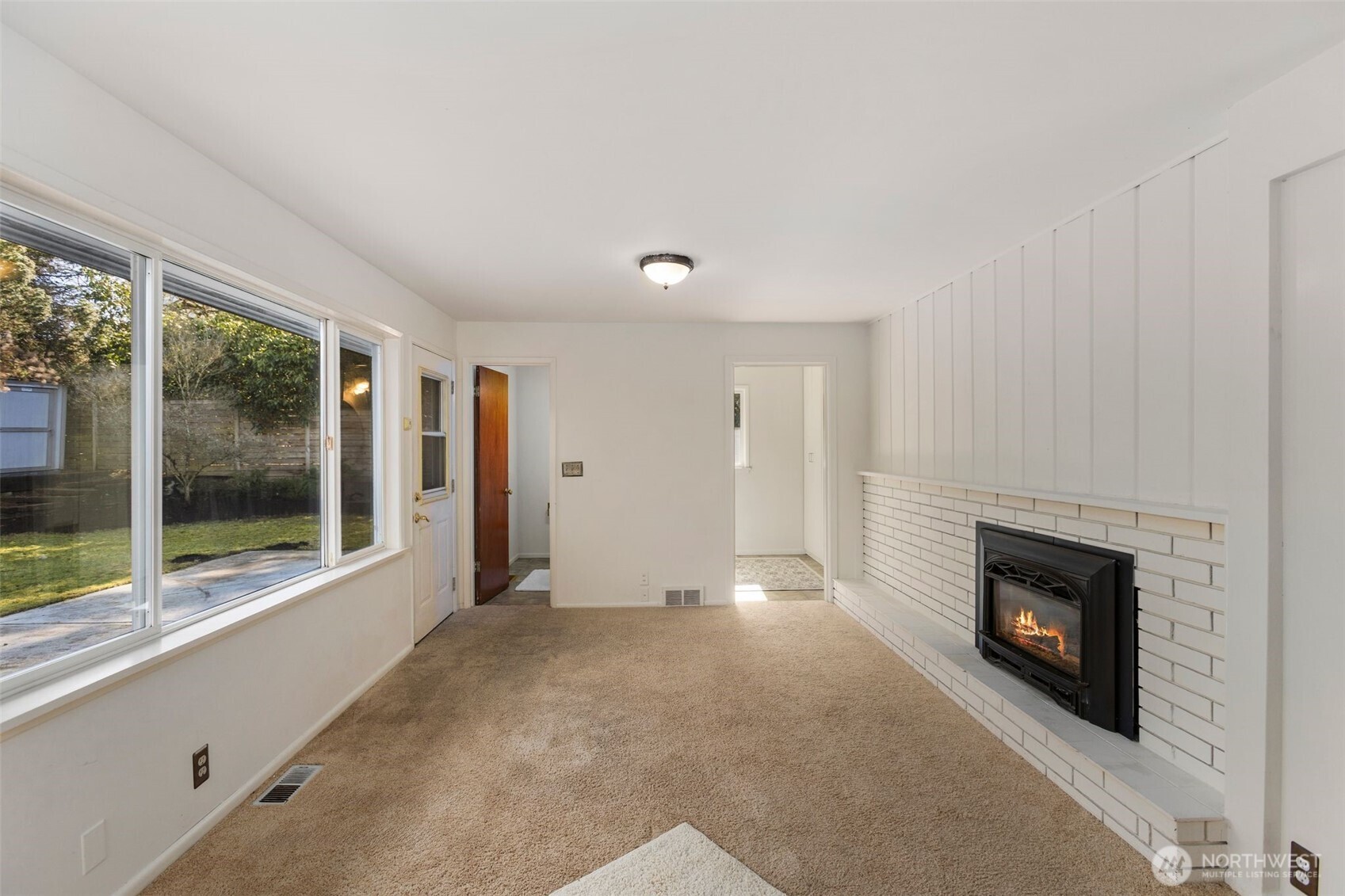 Family room with a second gas fireplace