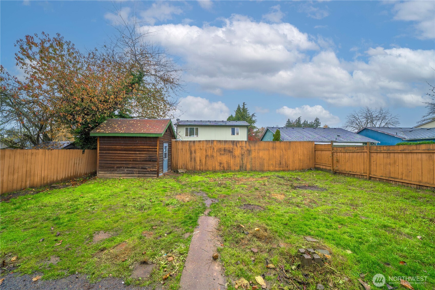 Fully fenced backyard.