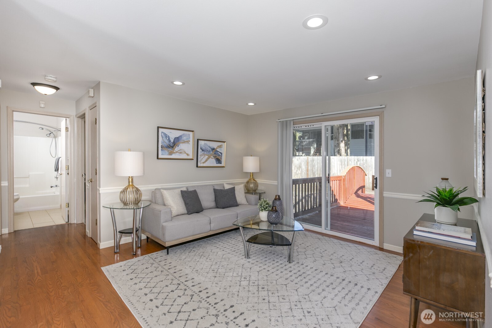 Primary Ensuite with fresh paint and hardwood floors for clean living.